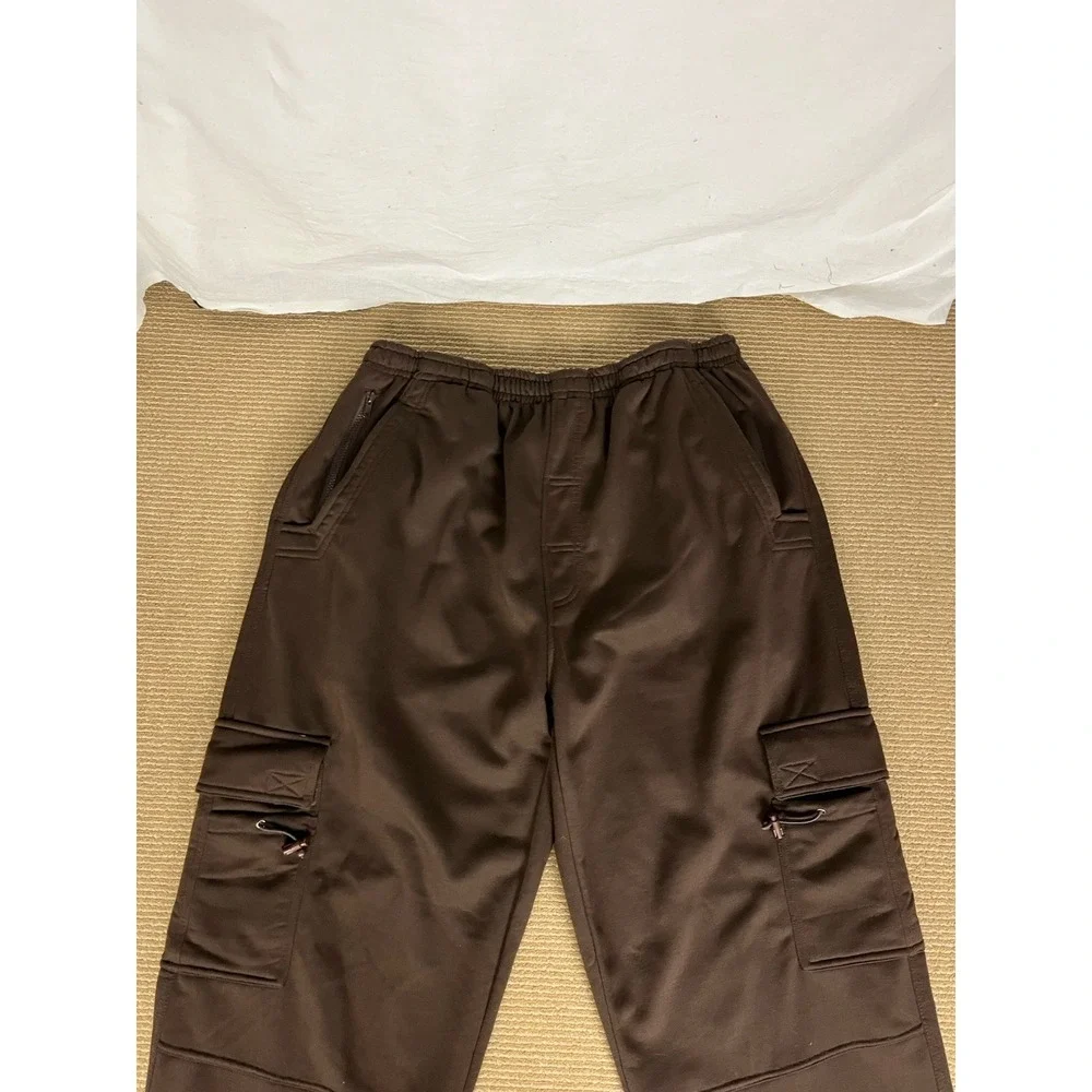 Vintage‎ 90's Raw Blue Cargo Sweatpants Brown Polyester Men's 2XL